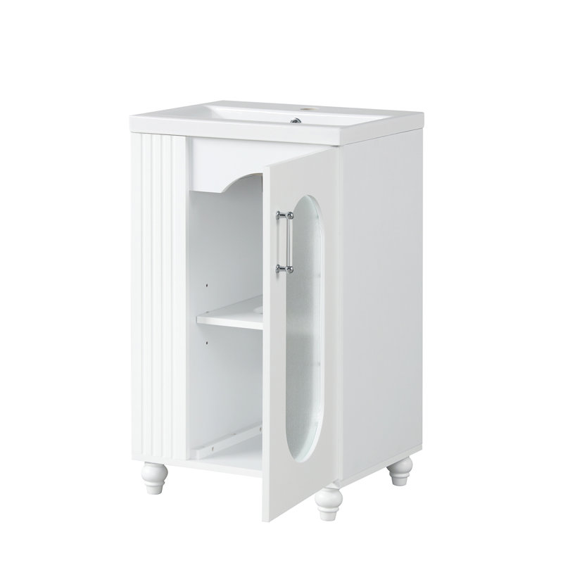 Meuble-lavabo simple 20 po avec plateau en céramique Dellas