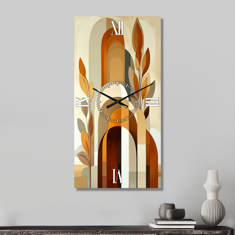 Wanesha II - Horloge murale bohème en métal, H 32 po x l 16 po - Rectangle
