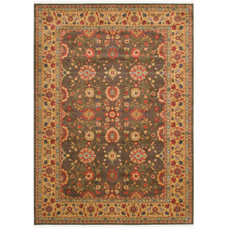 Moore Floral Indoor Rug, Rectangle 9' x 12'2"