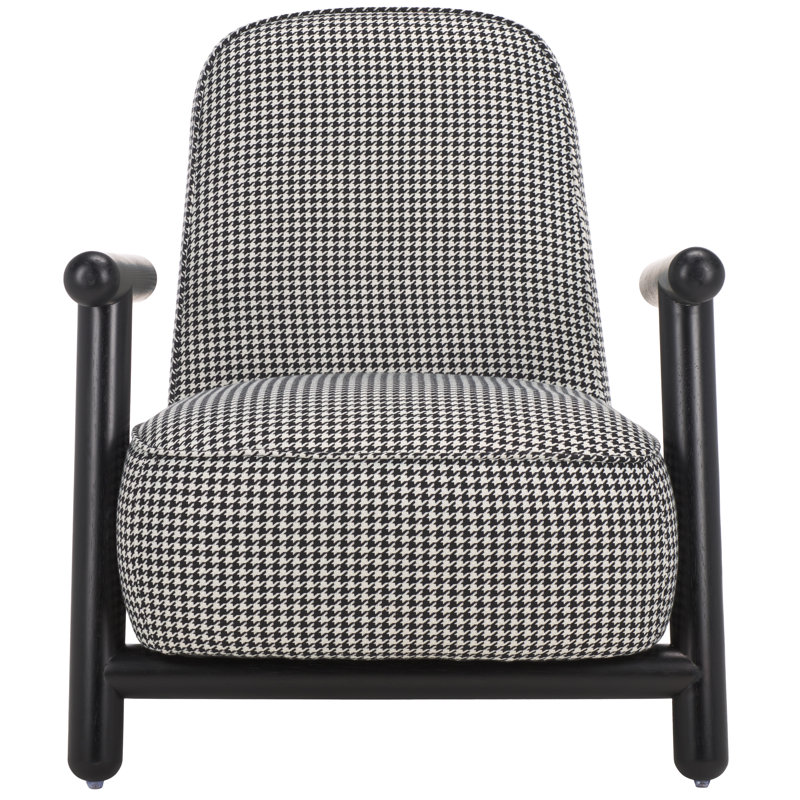 Leisel Upholstered Armchair, Black Houndstooth Polyester