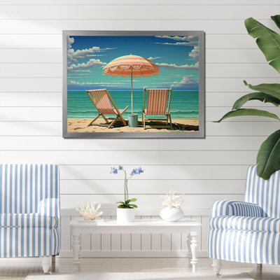 Rehobeth " Retro Beach Chairs Under A Clear Blue Sky "