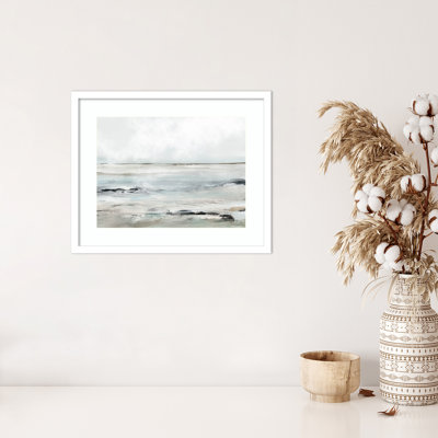 «Burkhild Sandy Bay Beach 2» par Dan Hobjour, reproduction d'art encadrée sur bois