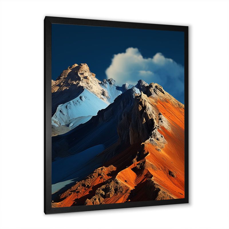 «Volcano Volcanic Reverie I», reproduction sur toile, Cadre simple noir, H 32 po x l 24 po x P 1 po
