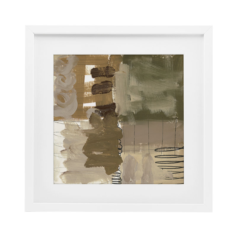 «Holiday Express Abstraction», reproduction d'art sous verre encadrée par Brent Baker, H 13 po x l 13 po, Cadre blanc côtier