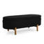 Banc de rangement repose-pieds ovale, pieds en bois d'hévéa, noir (46 po x 17,7 po x 10,8 po)-495311250