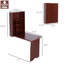 Bureau mural, bureau convertible escamotable, acajou