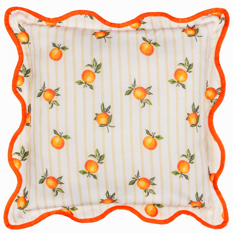Fruits Indoor / Outdoor Square Throw Pillow Cover, Yellow