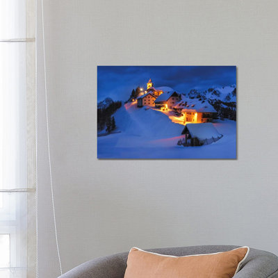 A Blue Night, Monte Santo Di Lussari, Borgo Lussari, Tarvisio, Udine, Italy by Jim Nilsen - Wrapped Canvas Gallery-Wrapped Canvas Giclée