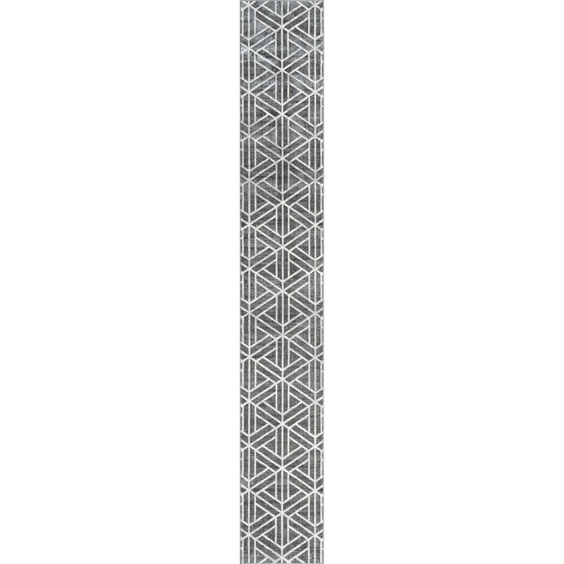 Tapis d'intérieur rectangulaire en polyester tissé à la machine à motif abstrait Eshin