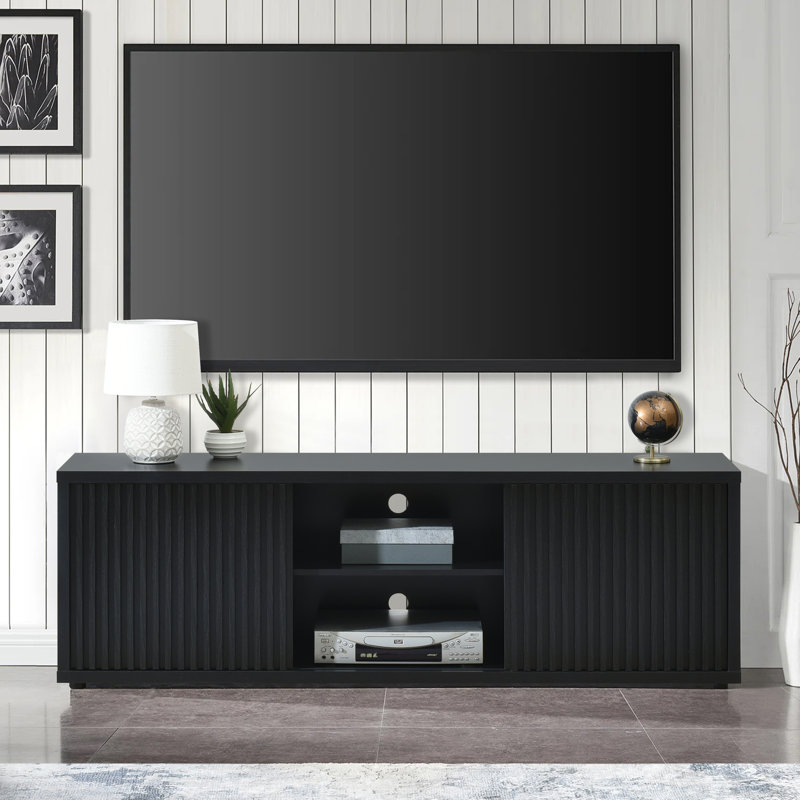 Meuble télé 67,7 po pour téléviseur de 75 po ou moins Abdel, Chêne noir