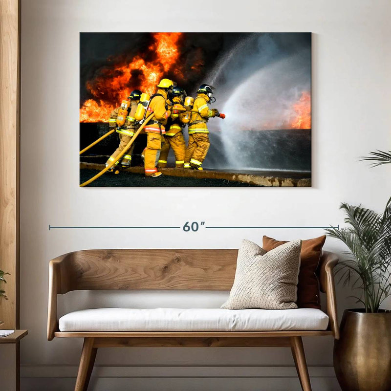 Firefighters On Duty, 32" H x 48" W