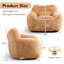 Compression Large Velvet Fabric Heart-Shaped Bean Bag Chair-2141785748