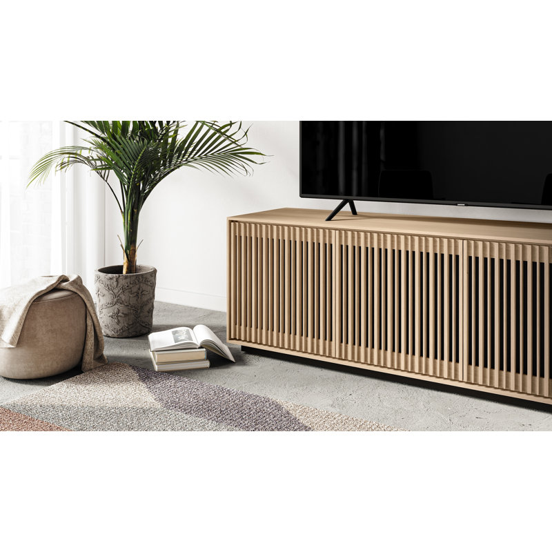 Profile 4-Door Media Storage Cabinet, Washed Oak