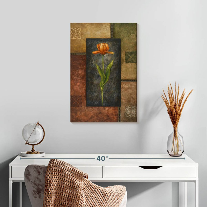 Tulipe orange antique, H 24 po x l 16 po