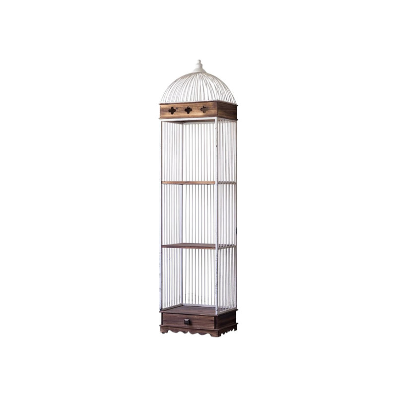White Solid Wood + Iron Display Cases