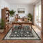 Tapis floral rétro vieilli-718525171-718525172
