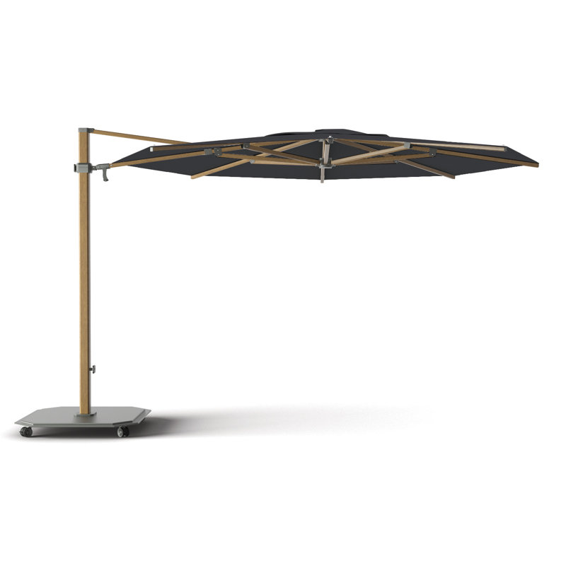192'' W Sunbrella® Cantilever Umbrella, Charcoal, Alu Teak, Canvas Black Sunbrella® Canvas
