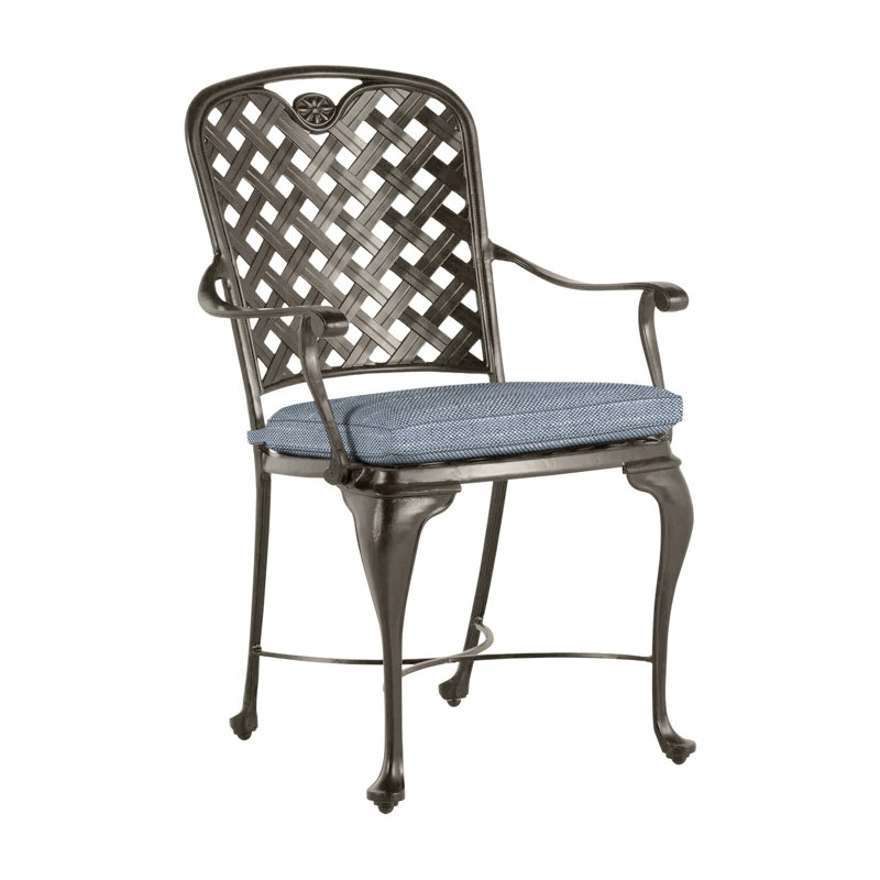 Provance Patio Dining Armchair with Cushion, Chalk, Welt, Bali Pearl