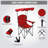 Red Canopy Camping Chair Portable Foldable Chair with Adjustable Sun Shade-1686154624