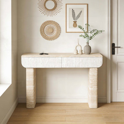 47.2-inch Entryway Table with Two Hidden Handle Drawers