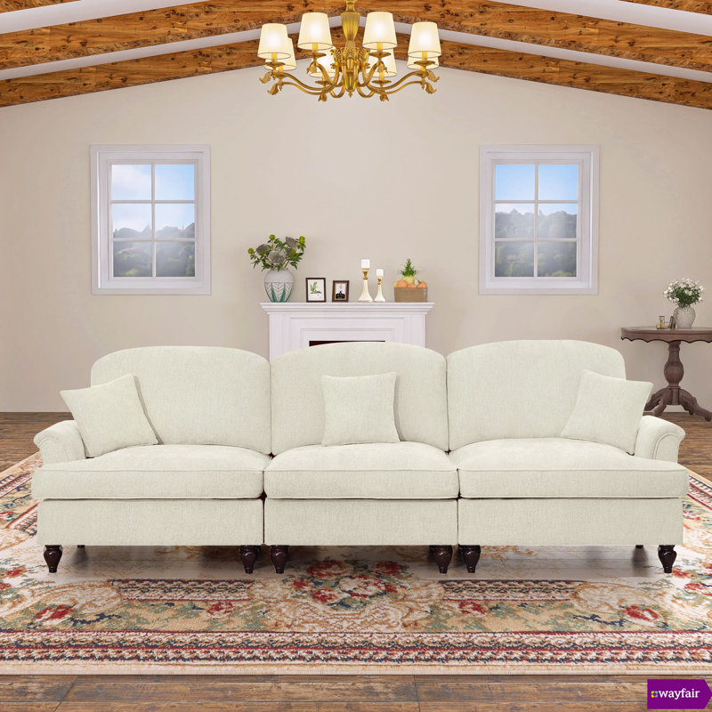 Canapé en chenille l 107,1 po Louai, Chenille beige