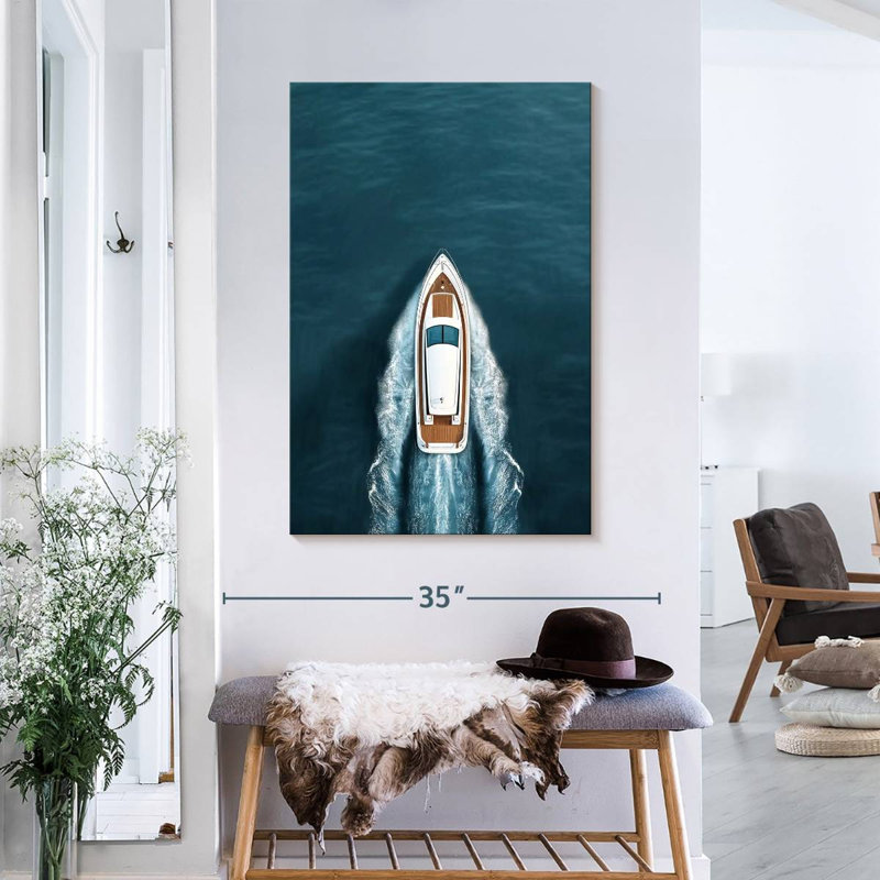 Boat On Waves, 36" H x 24" W