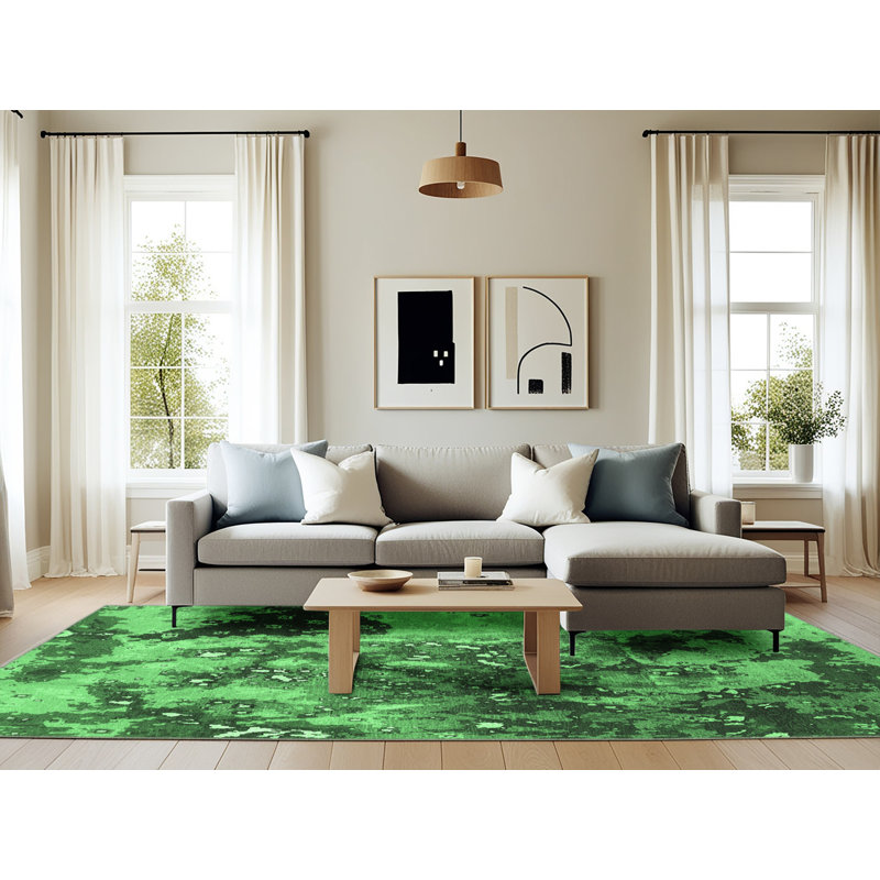 Washable Oriental Indoor Rug, Rectangle 6' x 9'