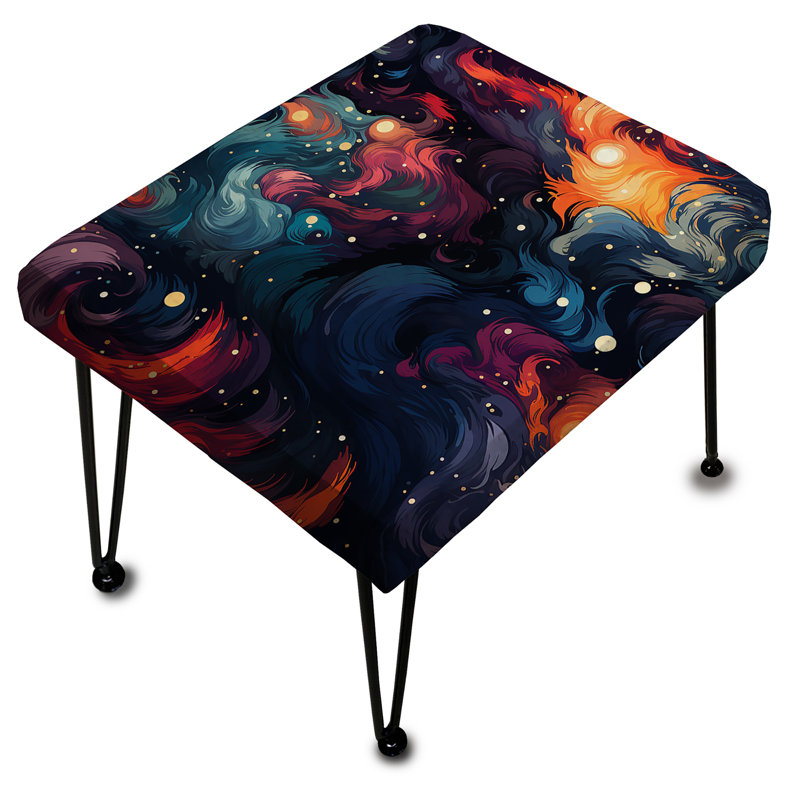 Celestial Concealment Swell - Abstract Rectangle Ottoman