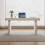 Bureau blanc moderne avec tiroirs spacieux et plateau en bois lisse-111620694