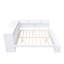 Lit de jour double avec armoires de rangement, range-chaussures et ports de chargement USB - Lit en bois peu encombrant, blanc-1361044433
