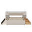 Grand lit plateforme tapissier avec lumières de lecture, lit gigogne et tablettes-118020770