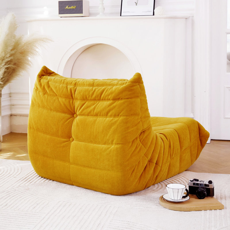 Fauteuil à billes pour fauteuil de sol Fireside, Mélange de polyester jaune