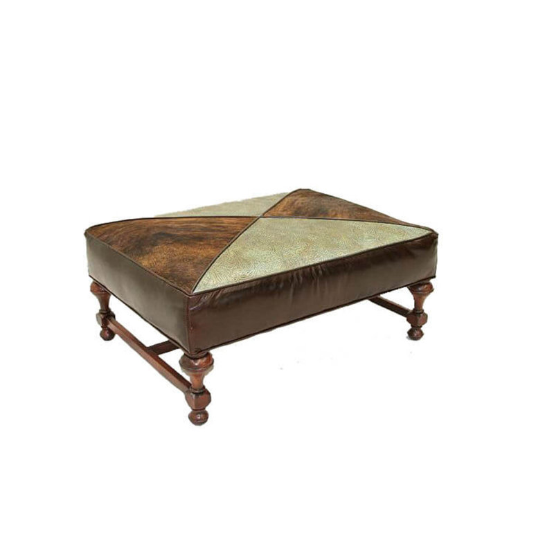 Ottoman, Bella Bone Performance Velvet, Ebony