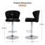 Swivel Upholstered Counter Stool with Metal Frame-590960056
