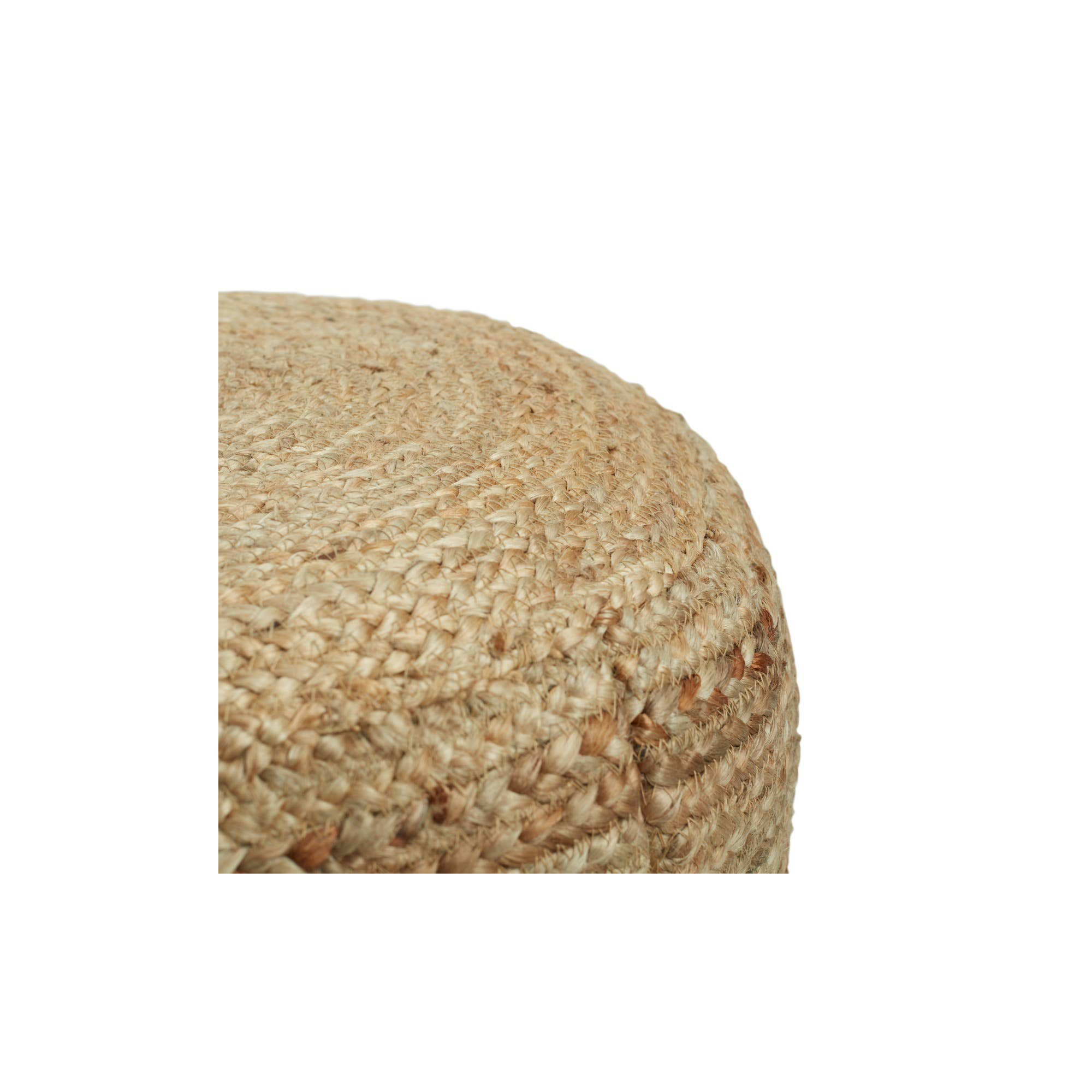 Teele 18" Wide Round Pouf Ottoman, Blue/Beige