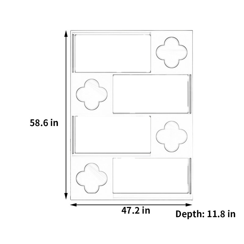 Jopling, (4 tablettes) H 58,6 po x l 47,2 po x P 11,8 po