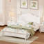 Structure de lit plateforme en bois, lit plateforme de style rétro avec support en lattes de bois-93603295-77748377