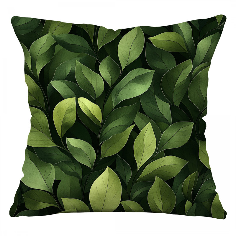 Leaf Throw Pillow, Nature Twill Pillows, Square 16"