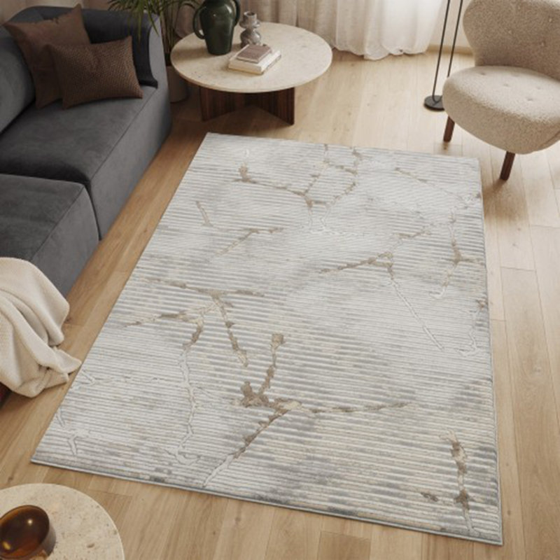 Geometrix Gray Area Rug (Fifth Style), Rectangle 5'3" x 7'3"
