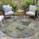 Machine Washable Indoor/Outdoor Xhevrie Green Rug