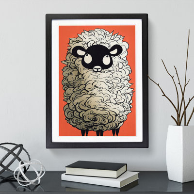 Cartoon Sheep - Single Picture Frame Print