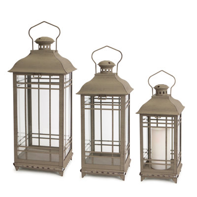 3 Piece Metal Lantern Set