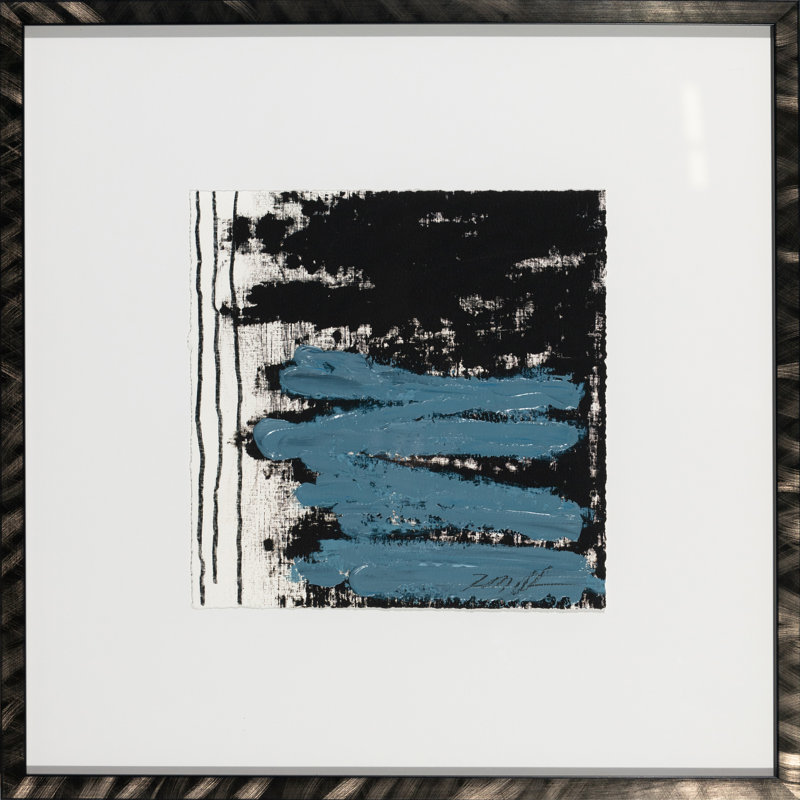 «3 Lines» par Robert Robinson - Peinture encadrée sur papier
