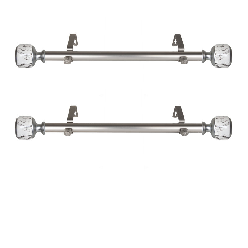 Tringle à rideaux simple latérale, Nickel satiné