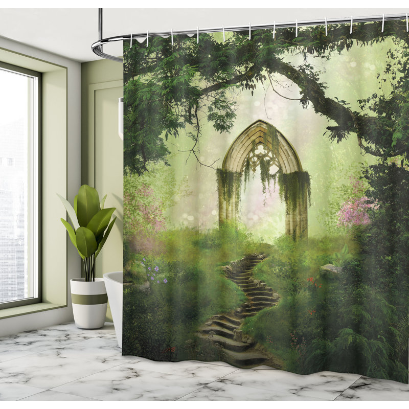 Shower Curtain with Hooks Included, 70" H x 69" W