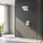 8-Inch Wall-Mounted Single Handle 1-Spray Square Shower Faucet-103560764