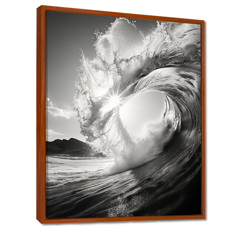 Portneuf, photo en noir et blanc sur toile I encadrée, H 32 po x l 24 po x P 1 po, Cadre flottant brun