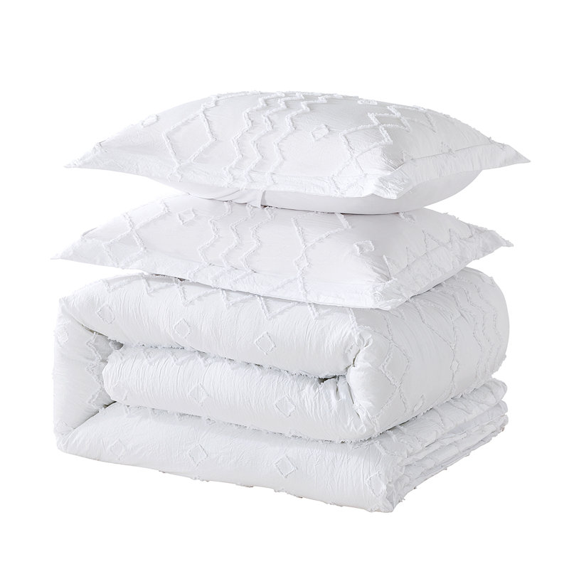 Ring Stitch Comforter, Twin Comforter + 1 Standard  Sham, White