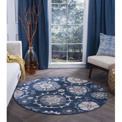 Tapis bleu marine Majoros