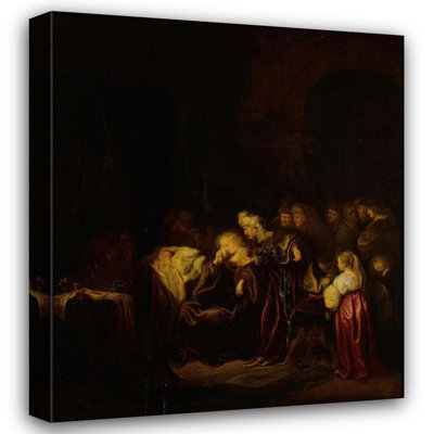 «David and Bathsheba Mourning Leur fils mort» par Salomon Koninck - Art mural sur toile tendue avec châssis